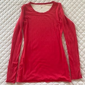 Reversible long sleeve shirt for layering with leggings or with a pair of jeans